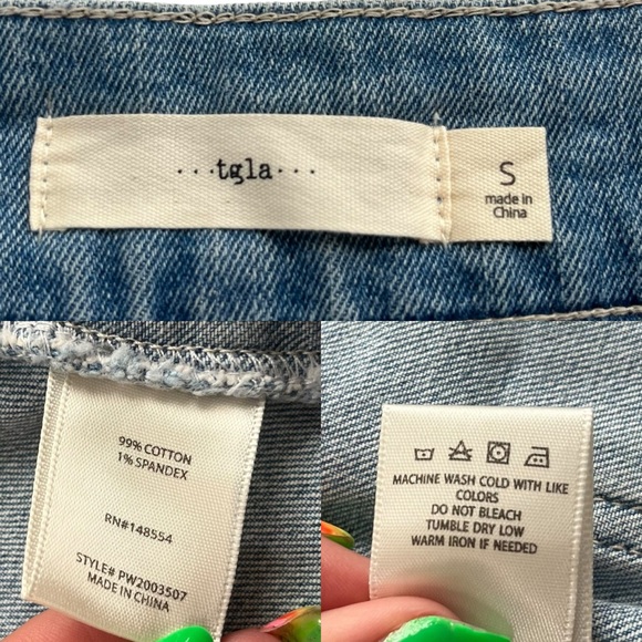 Tgla Womens Size Small Medium Wash Denim Button Front Mini Jean Skirt #PW2003507 - Picture 3 of 15